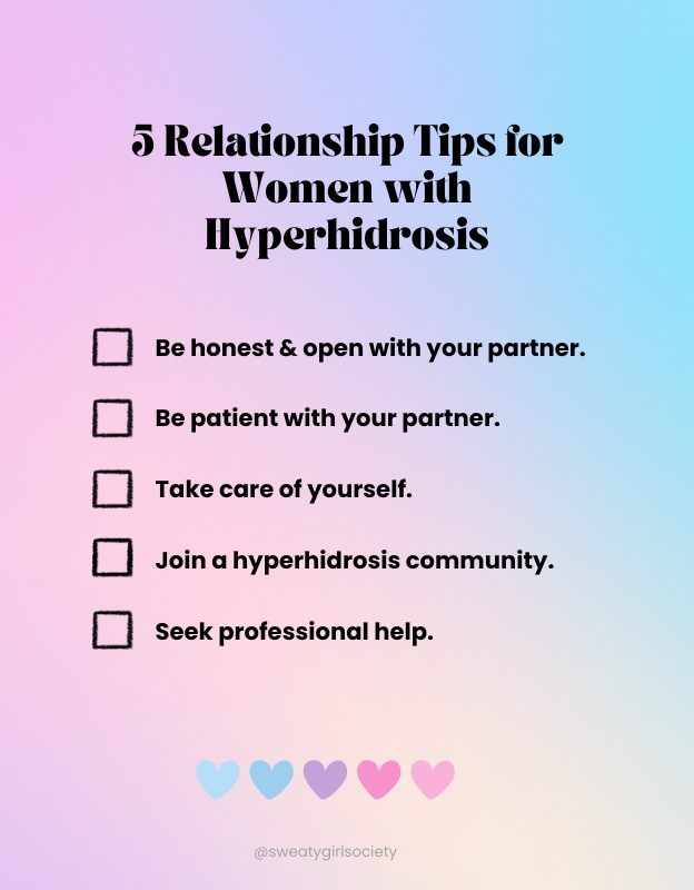 Checklist: 5 Relationship Tips for Women with Hyperhidrosis