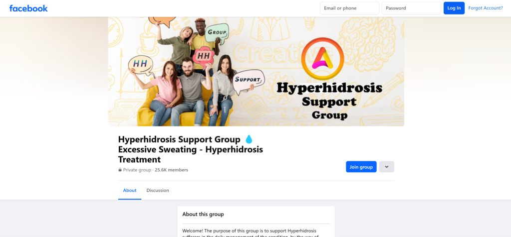 Hyperhidrosis Support Group on Facebook