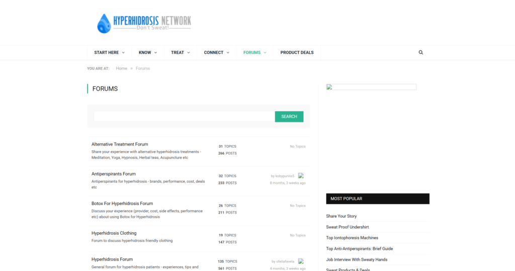 Hyperhidrosis Network's Forum