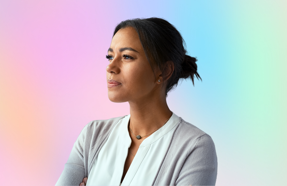 Woman with hyperhidrosis in perimenopause